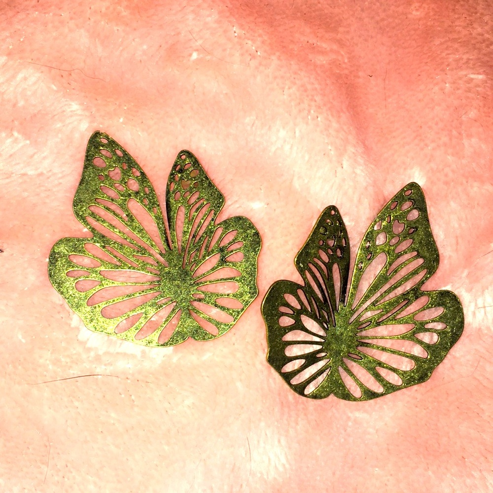 Gold butterfly wing earrings